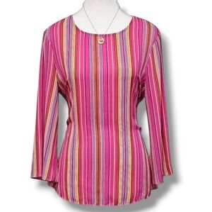 WORTHINGTON | WIDE RIBBON BACK BOW BELL SLEEVE BOUSE